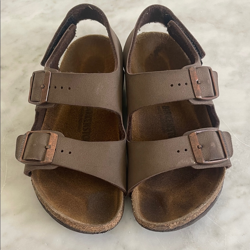 Birkenstock Kids Brown Double Strap Sandals